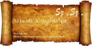 Szlezák Szilárd névjegykártya